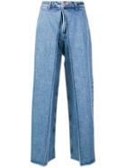 Aalto Cropped Palazzo Jeans - Blue