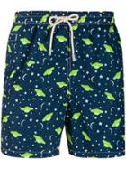 Mc2 Saint Barth Ufo Print Swim Shorts - Blue