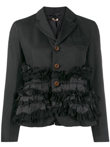 Comme Des Garçons Comme Des Garçons Ruffled Panel Blazer - Black