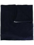 Brunello Cucinelli Contrast Edge Scarf, Men's, Blue, Cashmere