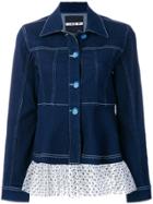 House Of Holland Polka Dot Ruffled Hem Jacket - Blue