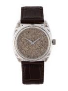 Christian Koban Dom Diamond Watch, Adult Unisex, Brown, Calf Leather/steel/diamond
