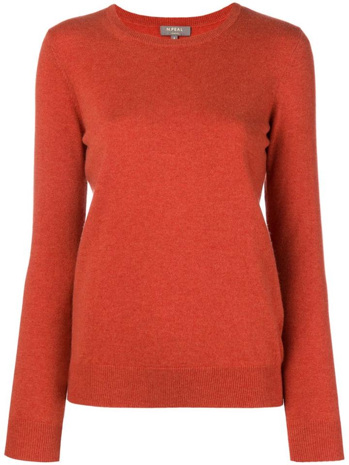 N.peal Round Neck Knitted Sweater - Yellow & Orange
