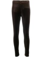 Zucca Plain Mid-rise Leggings - Brown