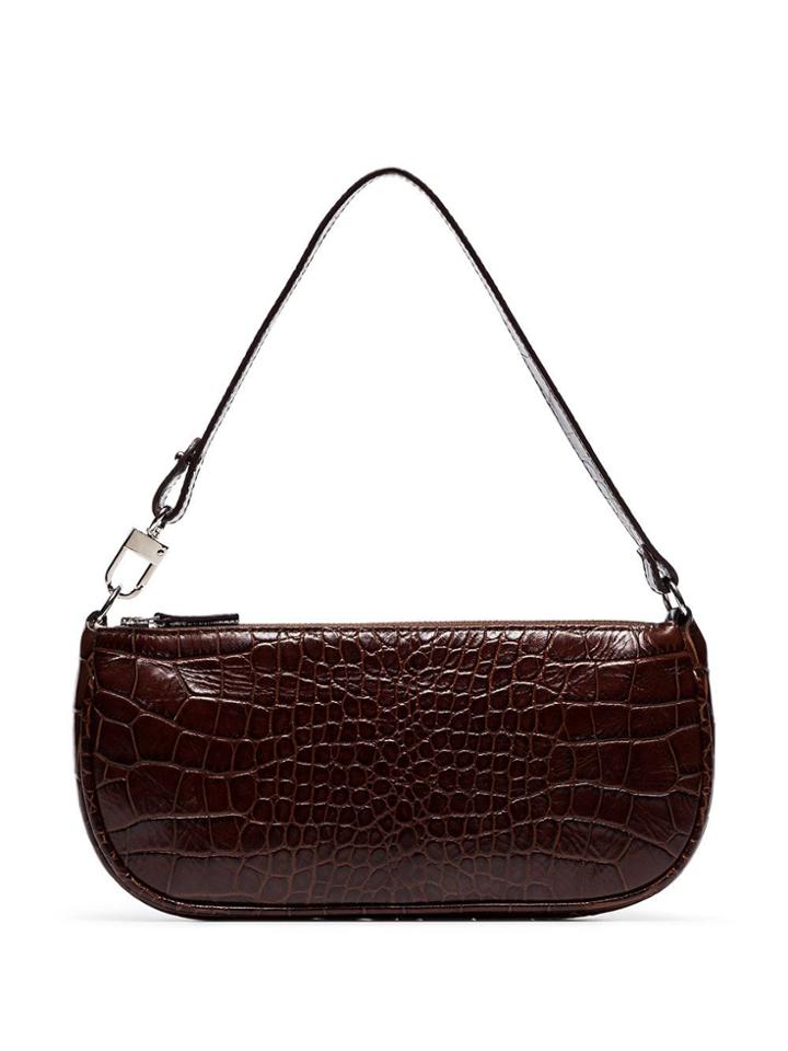 By Far Croc-embossed Shoulder Bag - Brown