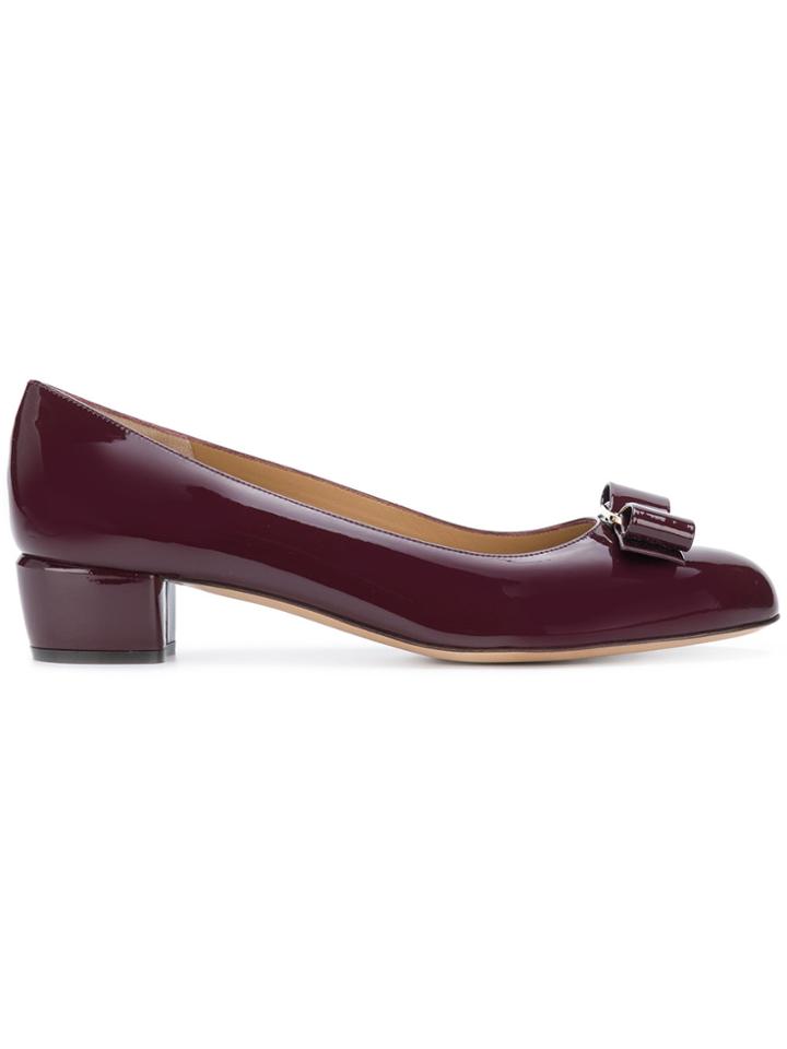 Salvatore Ferragamo Front Bow Pumps - Red