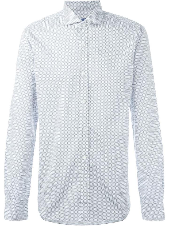 Barba Fine Print Shirt, Men's, Size: 39, Blue, Cotton