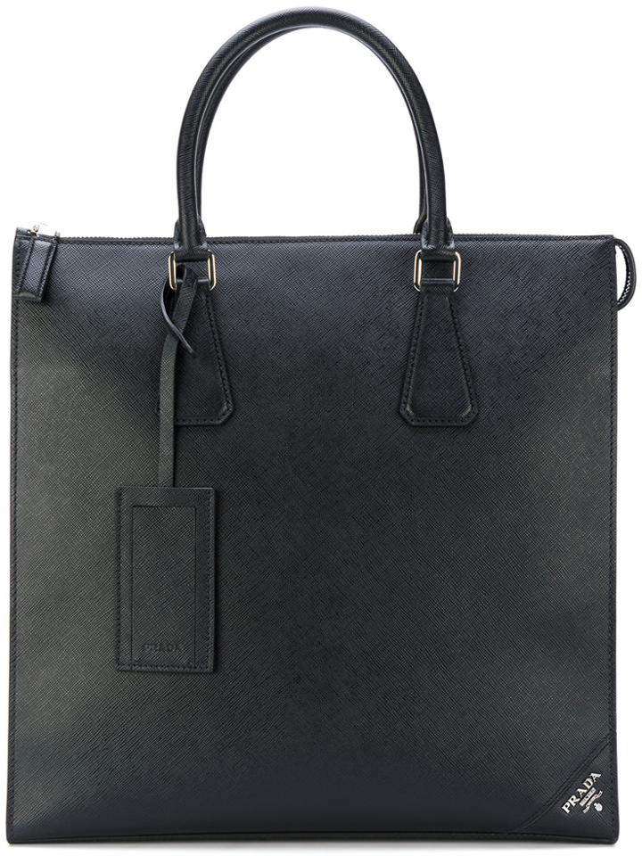 Prada Structured Zipped Tote - Black