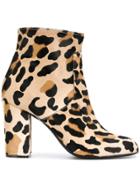 P.a.r.o.s.h. Leopard Print Ankle Boots - Nude & Neutrals