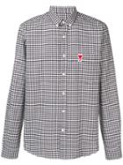 Ami Paris Button-down Shirt With Ami De Coeur Patch On Chest Pocket -