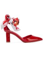 Salvatore Ferragamo Flower Heel Pumps - Red