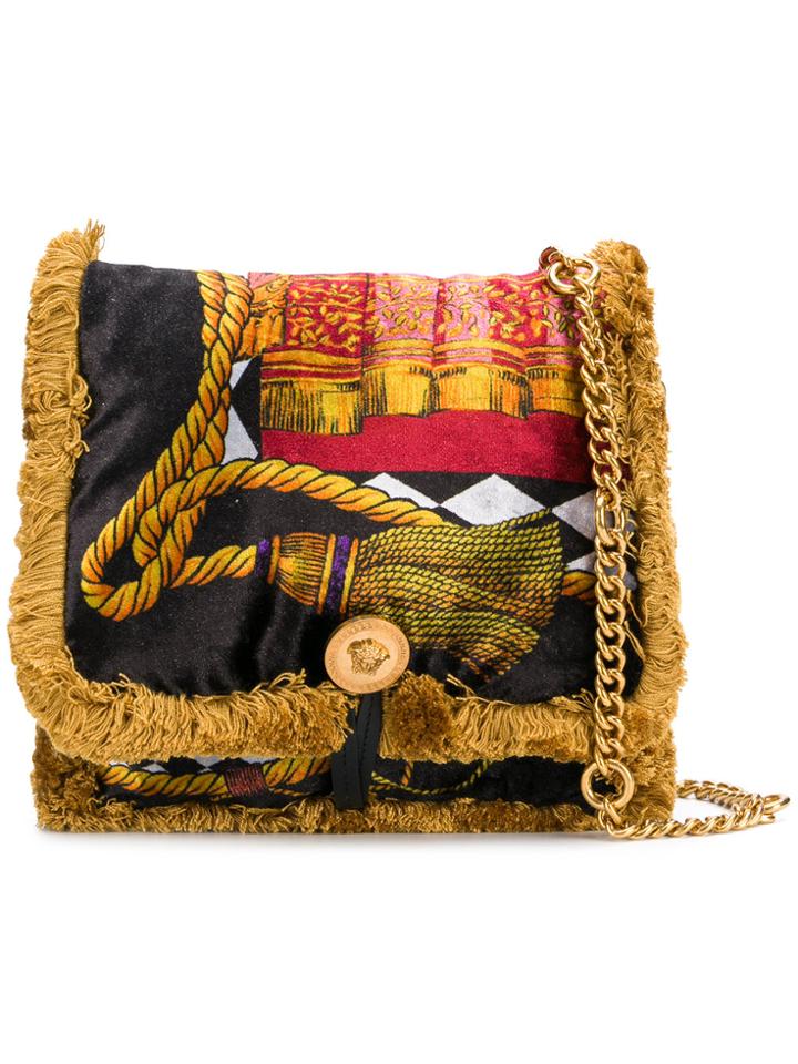 Versace Tiger Fringe Crossbody Bag - Nude & Neutrals