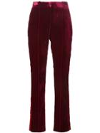 Givenchy High Waisted Velvet Trousers - Red