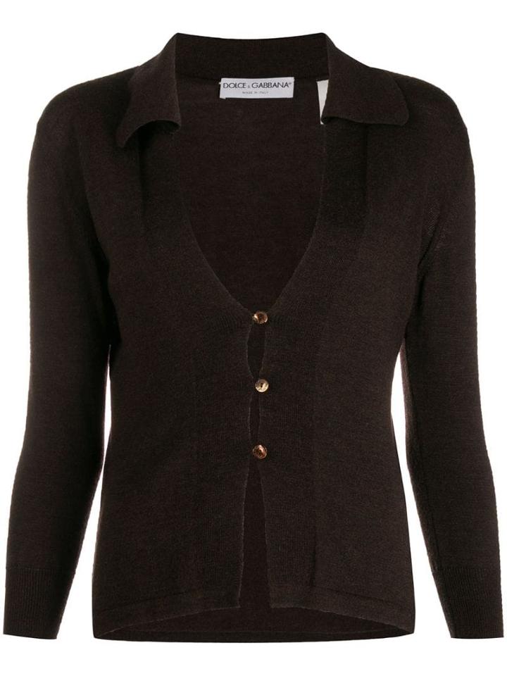 Dolce & Gabbana Pre-owned 1990's Buttoned Cardigan - Brown
