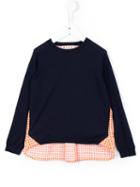 Marni Kids Contrast Checked Panel Jumper, Girl's, Size: 10 Yrs, Blue