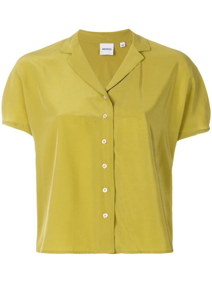 Aspesi Short Sleeve Open Collar Shirt - Green
