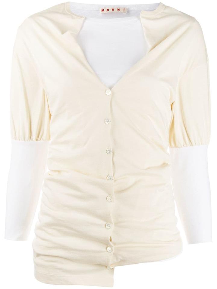 Marni Two-tone Knitted Cardigan - Neutrals