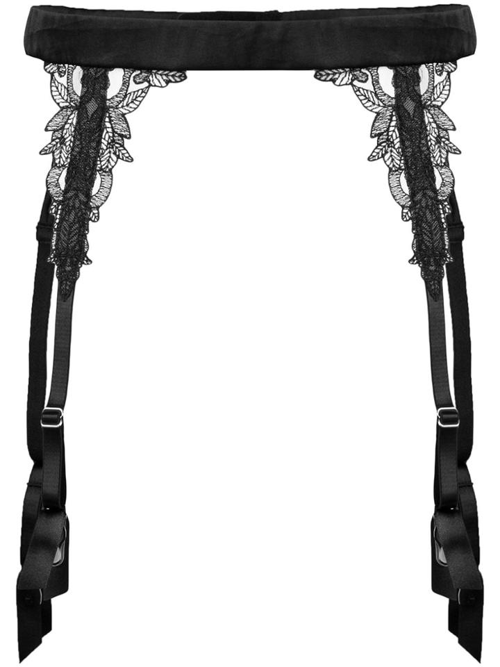 Fleur Of England Onyx Suspenders - Black