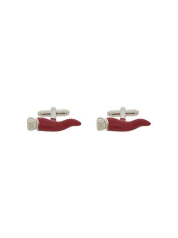 Fefè Crowned Chilli Pepper Cuff Links - Red