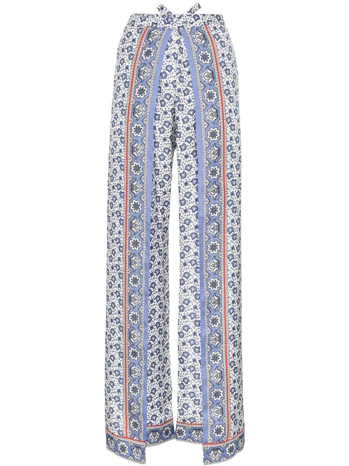 Chloé Bandanna Print Split Trousers - Blue