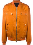 Balmain Bomber Jacket, Men's, Size: Small, Yellow/orange, Cotton/silk