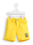 Moschino Kids Peace Logo Denim Shorts, Boy's, Size: 8 Yrs, Yellow/orange