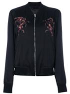 Alexander Mcqueen - Embroidered Bomber Jacket - Men - Silk/viscose - 46, Black, Silk/viscose