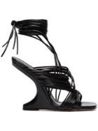 Rick Owens Black Curved Heel 110 Leather Sandals