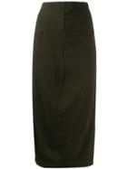 Rundholz Black Label Raw Hem Midi Skirt - Green