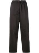 Jil Sander - Straight Cropped Trousers - Women - Cotton/linen/flax/spandex/elastane/cupro - 40, Brown, Cotton/linen/flax/spandex/elastane/cupro