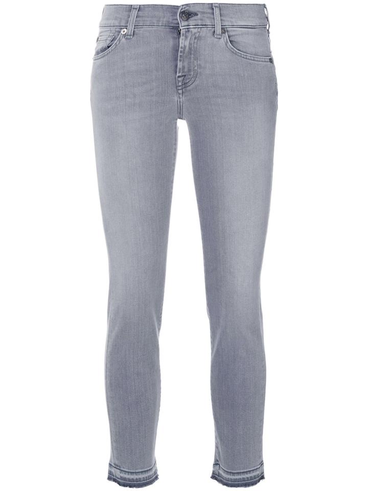 7 For All Mankind Cropped Jeans - Grey