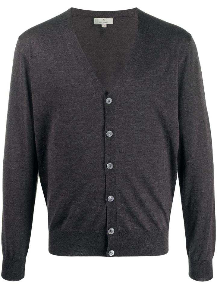Canali Button Down Cardigan - Grey