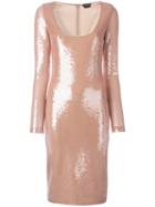 Tom Ford Sequinned Fitted Dress, Women's, Size: 38, Pink/purple, Spandex/elastane/polyamide/pvc/silk