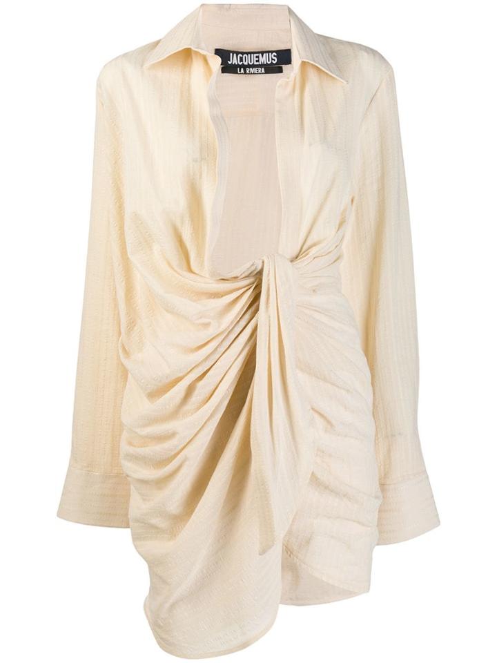 Jacquemus Asymmetrical Dress - Neutrals