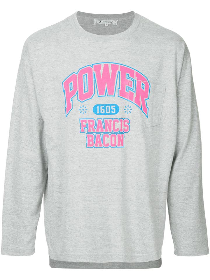 Anrealage Power College T-shirt - Grey