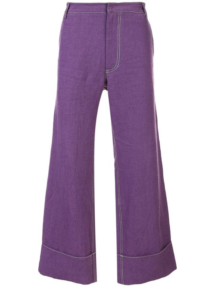Chin Mens Patch Pocket Trousers - Purple