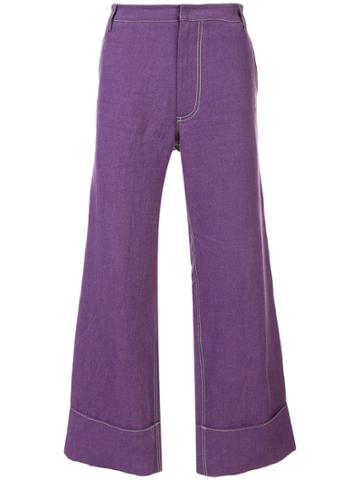 Chin Mens Patch Pocket Trousers - Purple