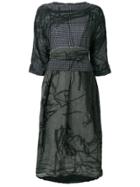 Daniela Gregis Distressed Printed Dress - Grey