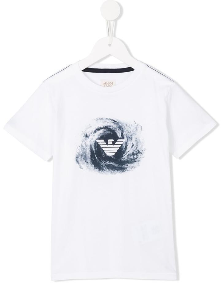 Armani Junior Logo T-shirt, Boy's, Size: 7 Yrs, White