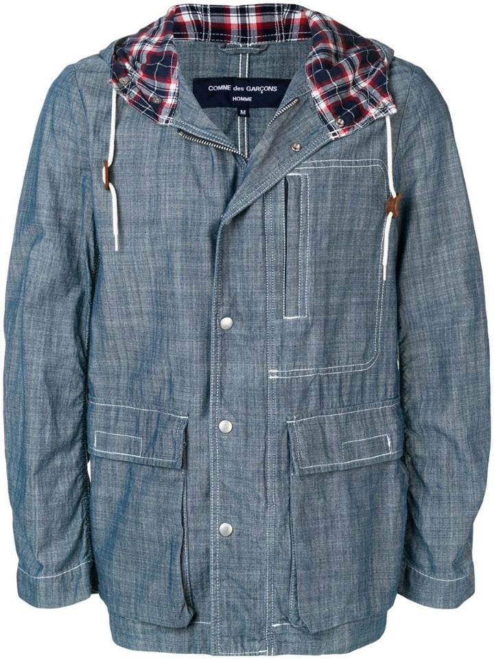 Comme Des Garçons Pre-owned Denim Hooded Jacket - Blue