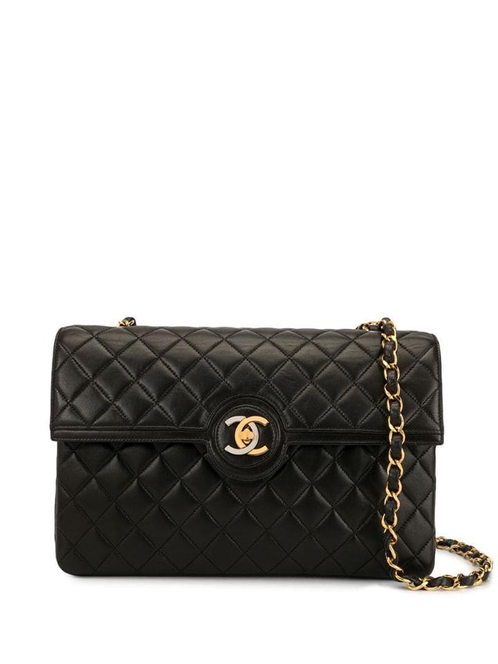 Chanel Pre-owned Diamond Quilted Double Chain Shoulder Bag - Brown