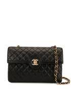 Chanel Pre-owned Diamond Quilted Double Chain Shoulder Bag - Brown