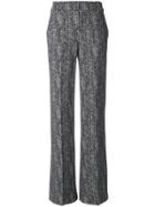 Theory Textured Wide-leg Trousers - Grey