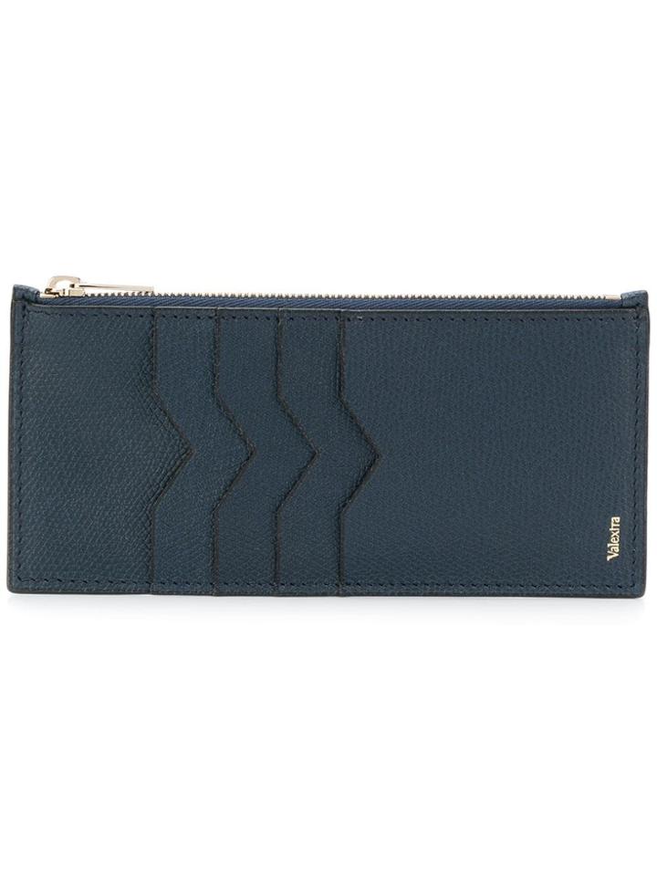 Valextra Zip Top Cardholder - Blue