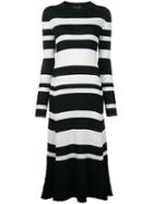 Proenza Schouler - Ribbed Stripe Midi Dress - Women - Silk/viscose/cashmere/wool - L, Black, Silk/viscose/cashmere/wool
