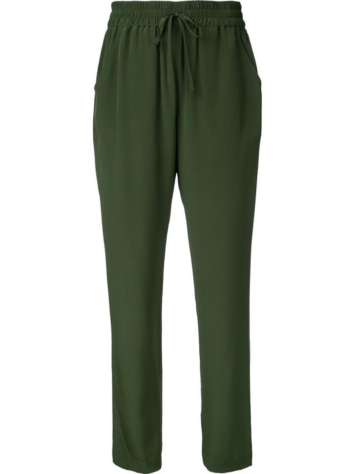 Aspesi - Tapered Trousers - Women - Silk - 42, Green, Silk