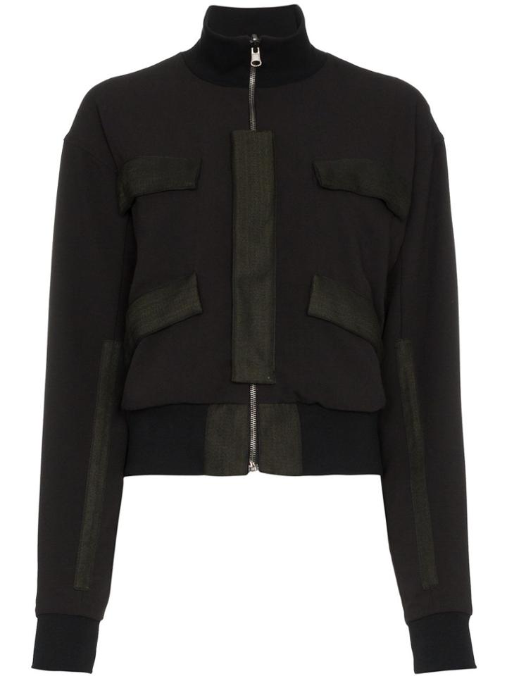 Lot78 Reversible Pocket Detail Long Sleeve Bomber Jacket - Black