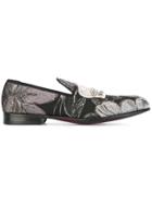 Dolce & Gabbana Embroidered Crown Slippers - Black