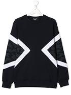 Neil Barrett Kids Colour-block Sweatshirt - Blue