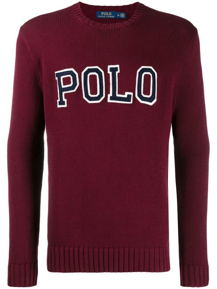 Polo Ralph Lauren Ribbed Knit Logo Sweatshirt - Red